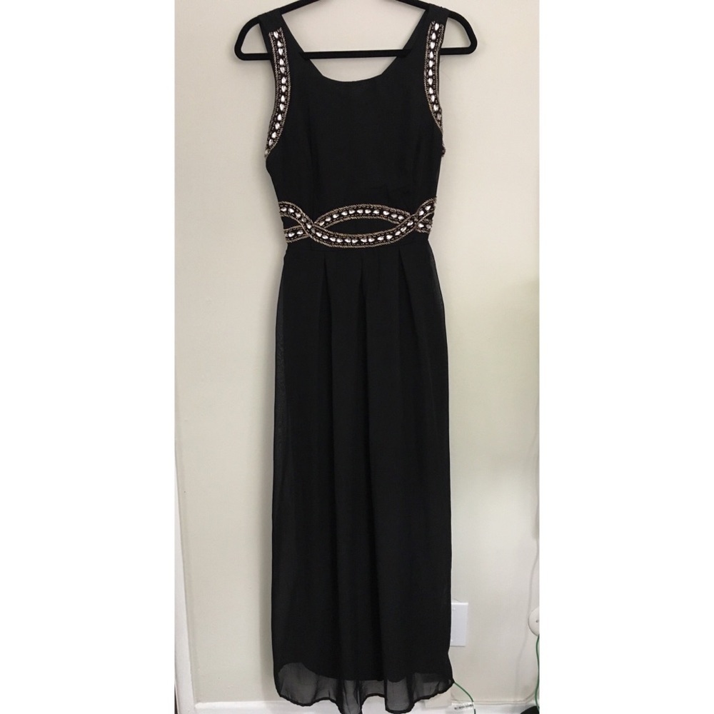 Floor Length Petite Formal Black Prom Dress